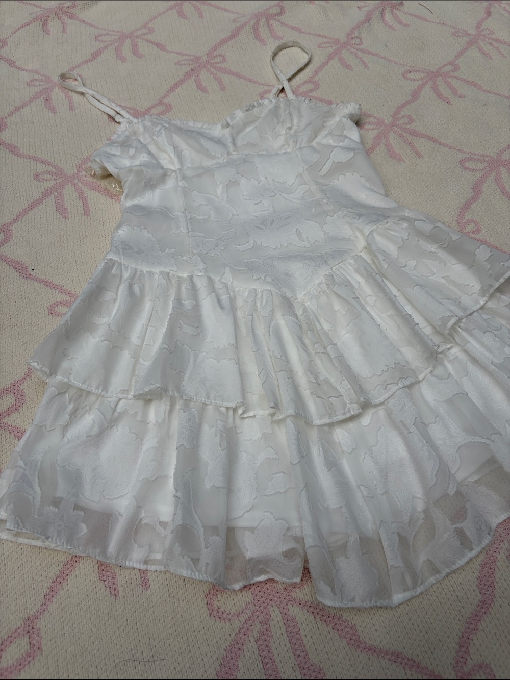 White Ruffle Layer Dress - Picture 3 of 8